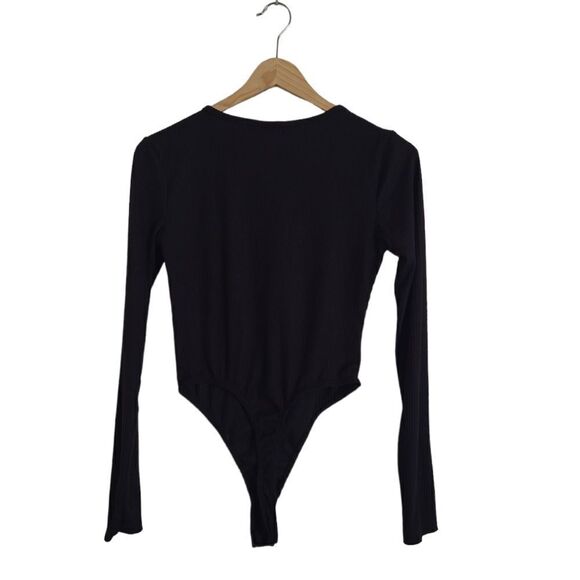 Planet gold bodysuit women's black top long sleeve size small - Picture 2 of 5